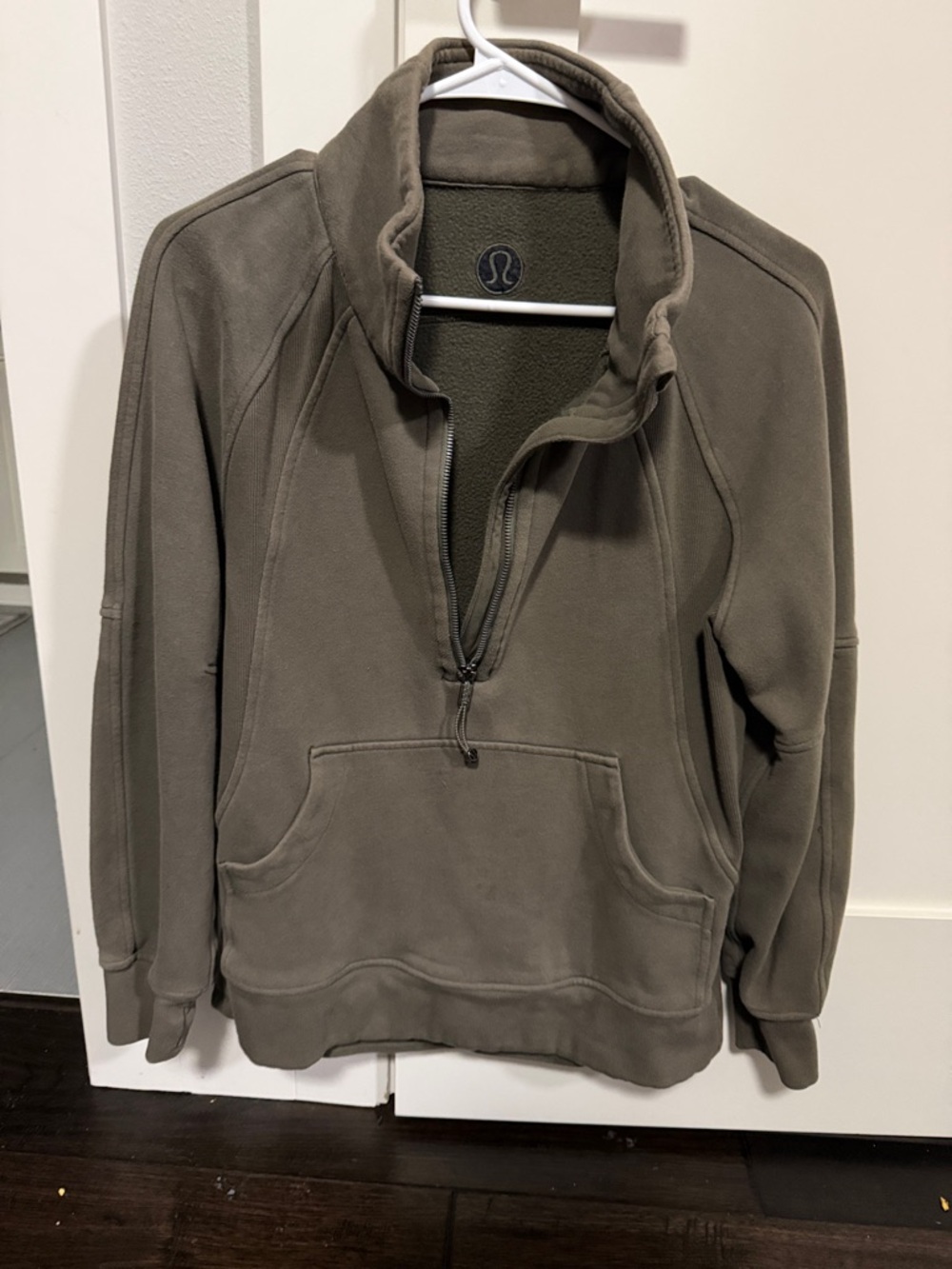 lululemon athletica Olive Zip-Neck Fleece Pullover
